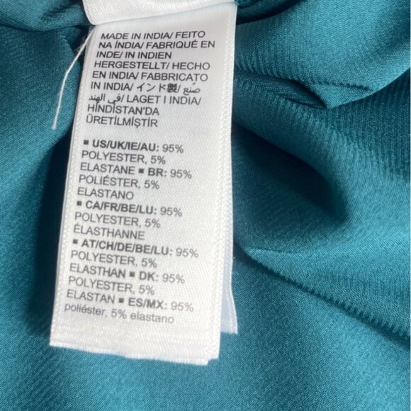 Lucyswhims Button Front Shirt Womens Medium Pacific Teal New Silky - Picture 6 of 8